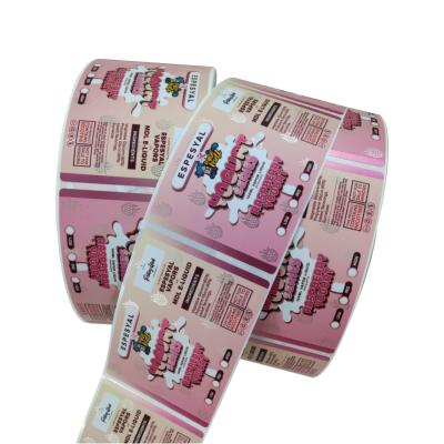 China Waterproof Custom Printing Foil Metallic Label Plastic Bottle Label In Roll for sale