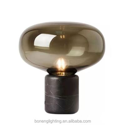 China Bedroom Decor Modern Metal Base Acrylic Table Lamp Mushroom Bedside Lamp Ball Desk Lamp For Indoor for sale