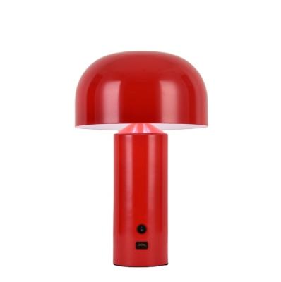 China Cute Modern Red White Metal Black Nodic USB Small Table Lamp USB Charging Cute Mushroom Night Lights for sale