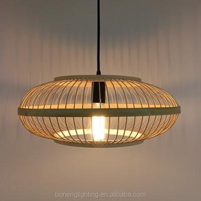 China Wholesale Mid Century Zhongshan Factory Rattan Pendant Light Round Shade For Home Decor for sale