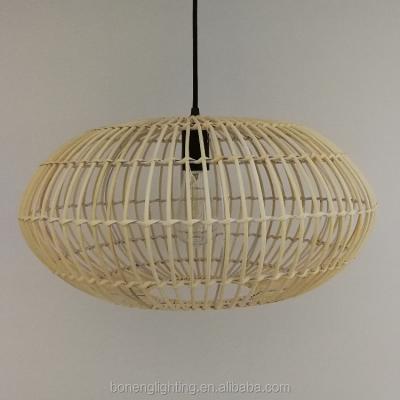 China Farmhouse Modern Fancy Lamps Bamboo Shade Chandelier Lighting Natural Wicker Decorative Pendant Light for sale