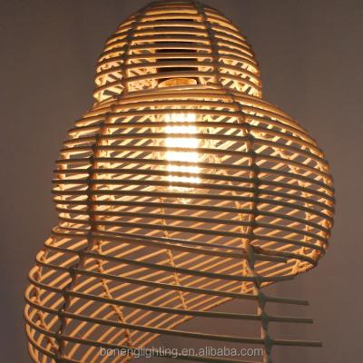 China Farmhouse Designer New Handmade E27 Ball Rattan Pendant Lamp Hotel Living Room Restaurant Chandelier Hanging Light for sale