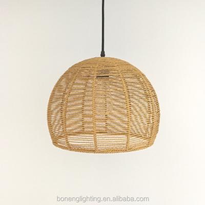 China China Contemporary Traditional Handwork Rattan Woven Decorative Pendant Light For Indoor Room for sale