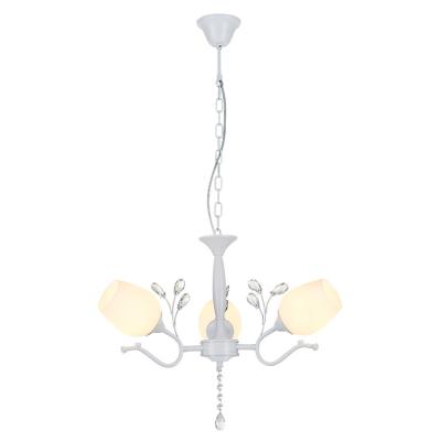 China Contemporary European White Color K9 Crystal Chandeliers Pendant Lights With Glass Shades Hanging Lighting for sale