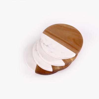 China Sustainable Wal-Mart High Quality Wooden Car Marble Coasters Heat Resistant And Non-slip Hot Coasters for sale