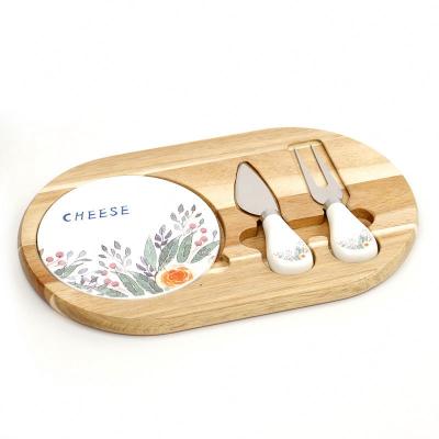 China Viable Wholesale High Quality Bamboo Cheese Board With Cheese Tools Kitchen Accessories for sale