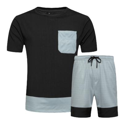 China High Quality Custom Made Men Breathable 2 Piece Sets Short Sleeve Shirt And Jogging Shorts Track Pants Set for sale