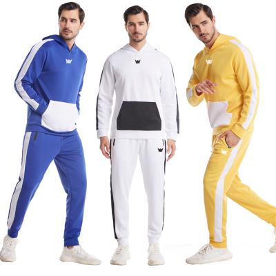 China 2021 American men's QUICK DRY spring and autumn color sports leisure muscle fitness hoodie sports pants two-piece set for sale