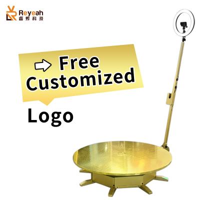 China Automatic Metal Sheet 360 Platform Photo Booth Golden Color C360 Booth for sale