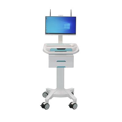 China Modern Trolley Medical Trolley Emergency Graduate Medical Trolley for PC with Built-in UPS Dual Battery Medical Computer PC for sale