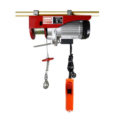 China Hotels Low Price Lifting Equipment Motor Hoist 50kg 110v Electric Cable Pulley Hoist Small Mini Crane for sale