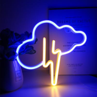 China USB Neon Light and Battery Operated Custom Hanging Neon Sign Cloud Warehouse Decoration LED Lighting for sale