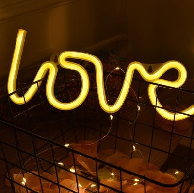 China Warehouse Love Neon Sign USB Powered Love Pink Light Led Neon Signs Decoration Romantic Neon Sign for sale