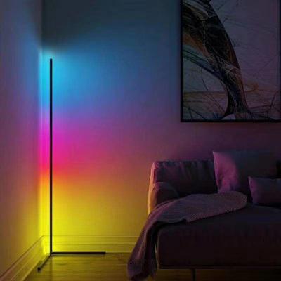 China Nordic European Living Room Decorative Color Corner RGB Light Stand App Control Changing Position LED Floor Lamp Remote Control for sale