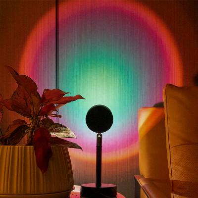 China Modern Background LED Floor Lamp Rainbow Sunset Projector LED Lamp Sunset Projection Light Halo Light Modern Halo Lamp for sale