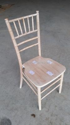 China Hot Sell Limewash Beech Solid Wood Chiavari Wooden Chair With Ivory Soft Cushion for sale