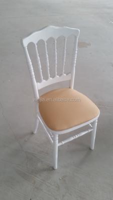 China White Color Solid Wood Wooden Napoleon Chair With Hard Cushion For Sale for sale