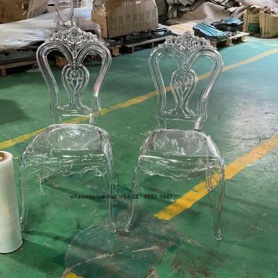 China Resin Transparent New Design Glittering Acrylic Wedding Chair for sale