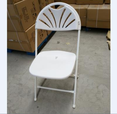 China Portable Wholesale Outdoor White Wedding Garden Used Plastic Folding Chair for sale