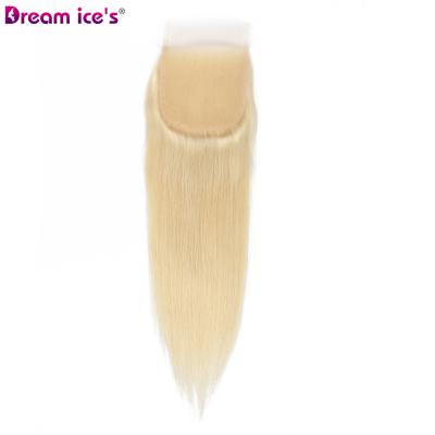 China Wholesale Price Good Quality Brazilian Virgin Lace Closure 4*4 Virgin Blonde 613# for sale