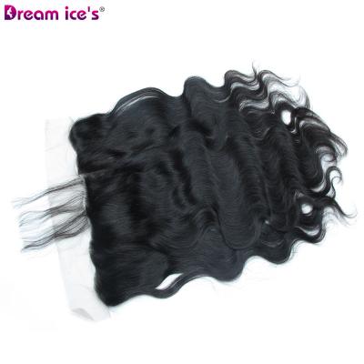 China Brazilian Top Cut 10A Body Wave Closure Unprocessed Body Hair Lace Closure Bleached Knots With Baby Hair for sale