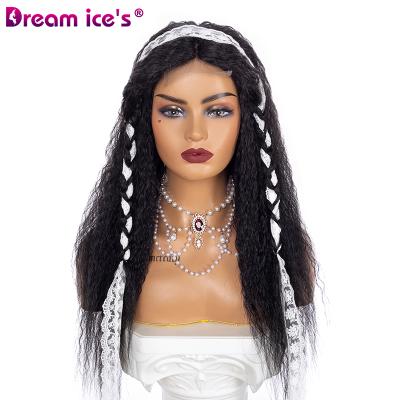 China Yaki Dream.Ice Hair 20inch Yaki Straight Curly 4*4 Mix Lace Front U Type Wigs With Wholesale Price for sale