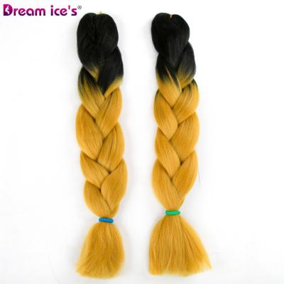 China 2021Hot Sale Yaki Two Tone Three Tone Rainbow Color Crochet Braid Hair Jumbo Braiding Hair Extension for sale