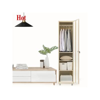 China Adjustable (Height) Customized Eco-Friendly Adjustable Home Hotel Bedroom Single Door Locker Wardrobe for sale