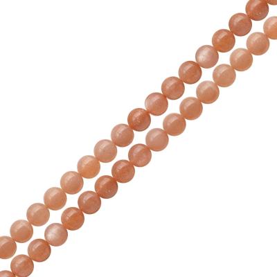 China Jewelry Making Natural Orange Moonstone Energy Stone For Jewelry Making DIY Healing Power Around Loose Bead for sale