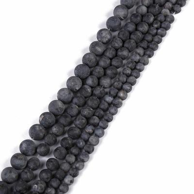 China Matte/Frosted Natural Power Crystal Round Loose Beads 15.5