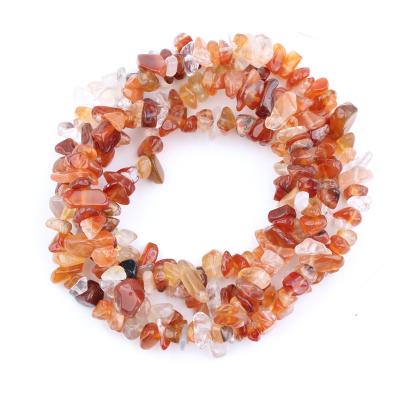 China Necklace Gravel Tumbled Gemstone Wholesale Carnelian Chips Drilled Crystal Freeform Irregular Shaped Carnelian Bead Loose 33