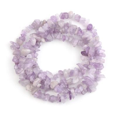 China Wholesale Necklace Lavendar For Jewelry Making Decoration Drilled Chip Stone Irregular Shaped Lavendar Tumbled Loose Bead 33