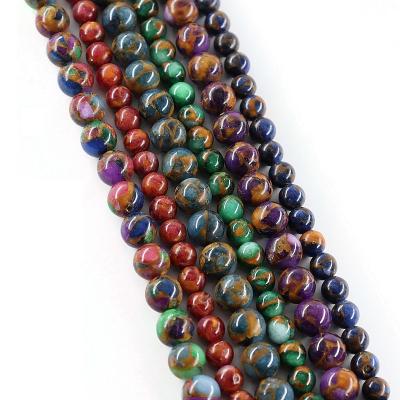 China Jewelry Making Special Design Beads For Jewelry Making Natural Mosaic Quartz Gemstone Soft Round Loose Beads 15.5