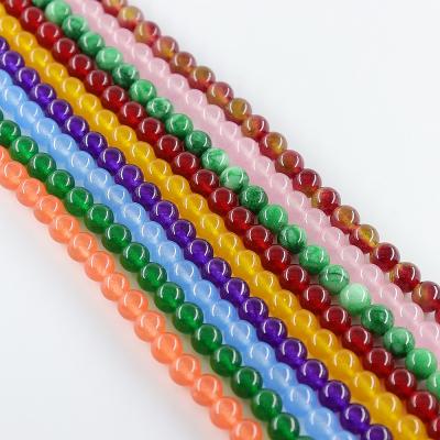 China Jewelry Making Natural Soft Malay Jade Dyed Color Jade Stone Loose Beads For Jewelry Making Crafts Design 15.5 Inch Strand for sale