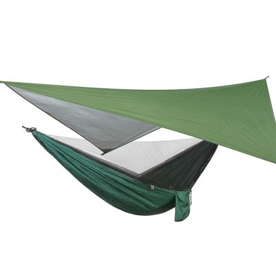 China Quick Open New Arrival Mosquito Net Polyester Fabric Outdoor Waterproof Camping Hammock+Sunshade Tent for sale