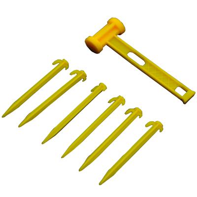 China Rustproof In Stock Wholesale Solid Lightweight Anti Rust And Bent Plastic Ground Nails Camping Accessories Outdoor Tent for sale