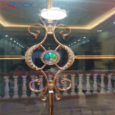 China Rose Gold Georgian Bar Flower Electroplating Georgian Bar Glass For Upvc Doors for sale