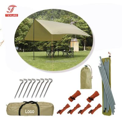 China Lightweight Multi-Purpose Compact Camping Tarp Shelter Hammock Rain Fly Beach Sun Shelter Plus Size Trap Including Pole and Stakes for sale