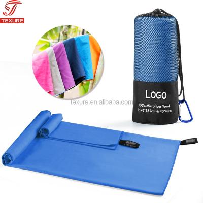 China QUICK DRY Lightweight Compact Microfiber Quick Dry Towel With Mesh Bag For Gym Camping Beach Sports Swimming for sale