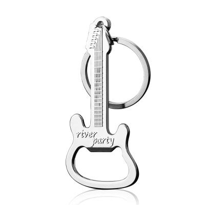 China New creative and practical metal music guitar bottle opener pendant key chain for sale