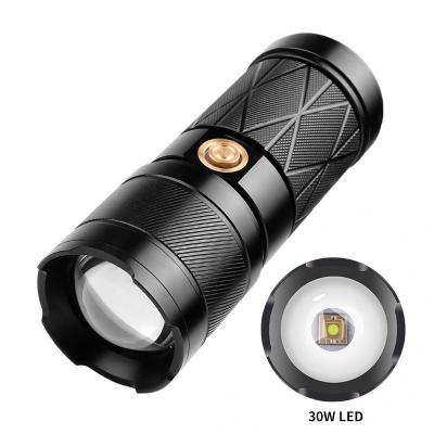 China Camping Led Torch Light 30W Led Laser Projector Torch 1500M Light Range Rechargeable Light Flashlight for sale