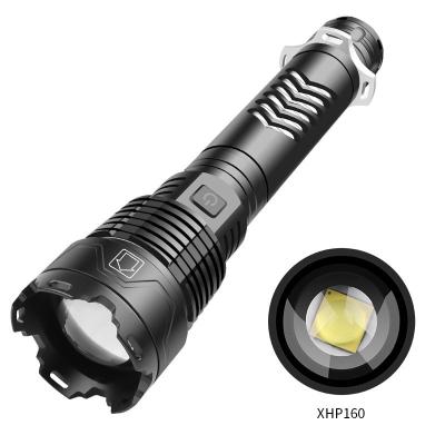 China Camping Hand Led Light Bulb XHP160 USB 5000 Lumen Torch Light 2*26650 Battery Rechargeable Flashlight for sale