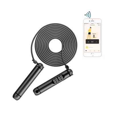 China Fitness Exercise Factory Price LED Display Aluminum Handles Smart Skipping Rope Jump Rope With App for sale