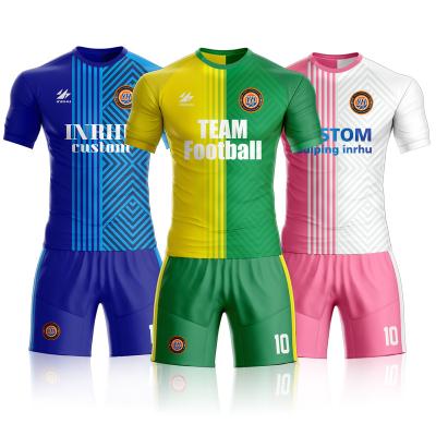 China Hot Sale Breathable Elastic Soccer Uniforms Soccer Wear Jersey Set For Team Sets for sale