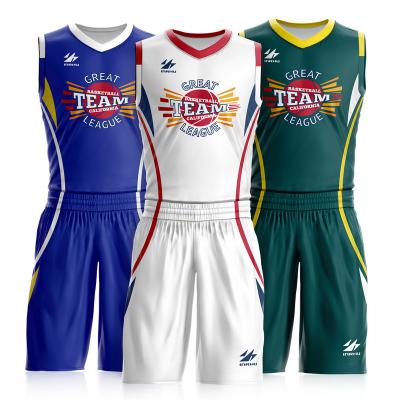 China Breathable New Product Elastic Custom Shorts Wear Gold Basketball Uniforms Uniform Reversible for sale