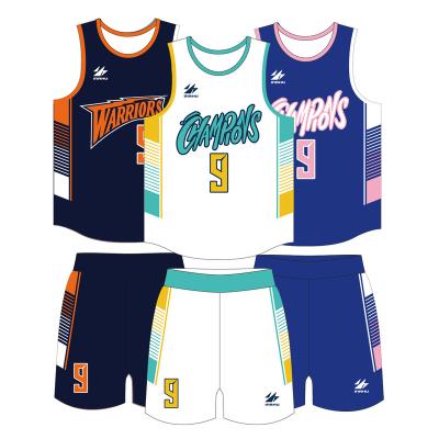 China Breathable Custom Design Breathable Sport Basketball Jersey Set Custom Wear Sublimation Reversible Basketball Uniform for sale