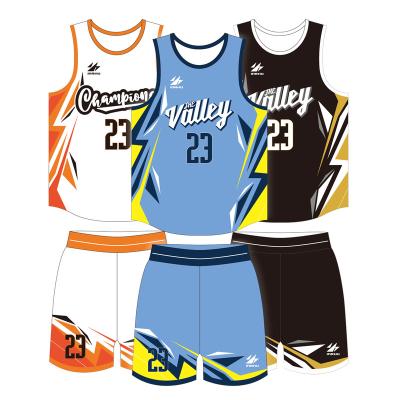 China Hot Selling Breathable Fully Sublime Basketball For Wearing Basketball Uniform Summer Sports Wear Customized Jersey Basketball Clothes for sale