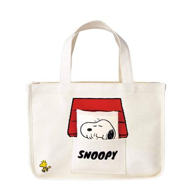 China Fashion Japanese Style Cartoon Shoulder Shopping Handbag 12 Ounce Cotton Canvas Tote Bag for sale