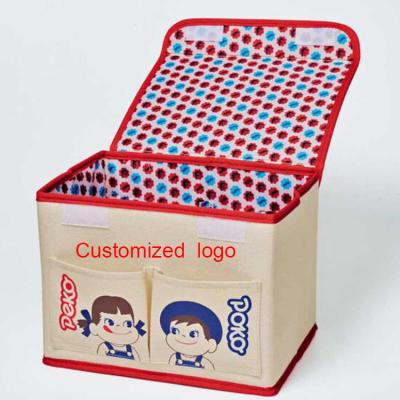 China Japan Style Cartoon Box Desktop Storage Box Debris Box Folding Toy Kids Children Baby Storage Finishing Trash Cans Small for sale