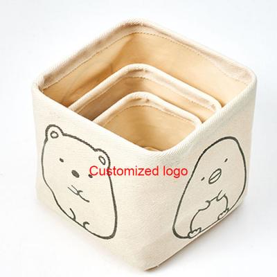 China High Quality Small Size Folding Waterproof Fabric Canvas Baskets Storage Baskets Storage for sale